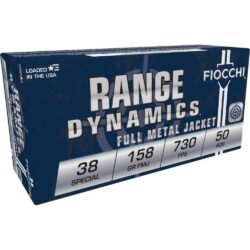 Fiocchi Pistol Shooting Dynamics Handgun Ammunition .38 Spl 158 gr FMJ 730 fps 50/rd